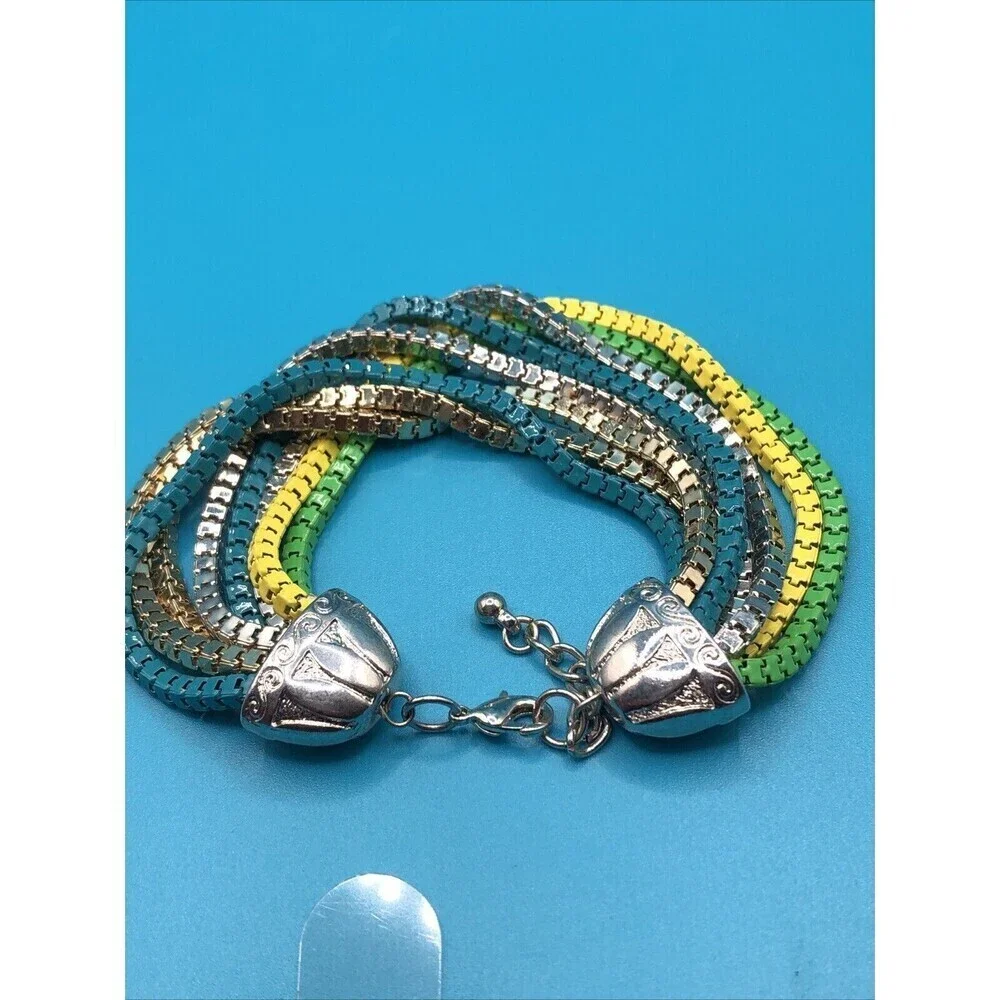 Boho Multicolor Strand Beaded Bracelet and Necklace